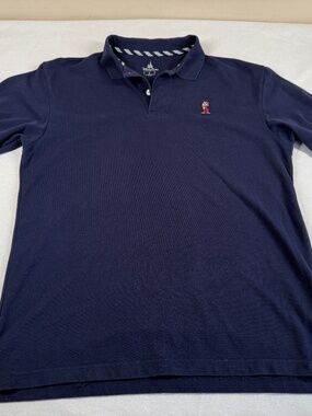 Disney Parks Men's "Grumpy" Embroidered Short Sleeve Polo Shirt Size Large -Blue